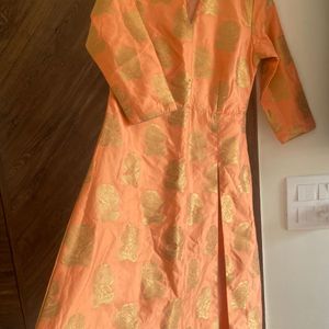 Coral Banarasi Festive Kurta