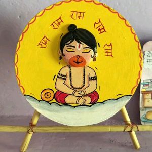 Hanuman Ji Realistic Clay Painting With Stand