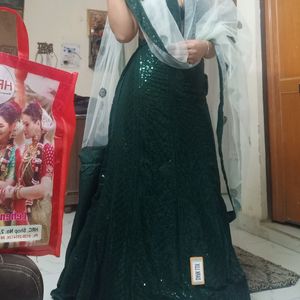 Dark Green Lehenga