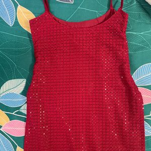 Sleeveless Beautiful Red Kurti