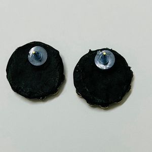 Handmade Fabric Studs With Ring