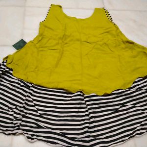 Lime Green & Black Top Rayon Material