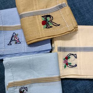 Customized Initial Embroidery On Handkerchief