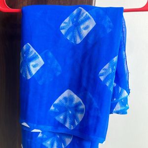 Blue Georgette Saree