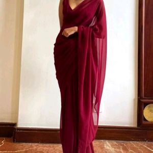 New Maroon Saree