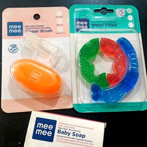 Baby Teether, Finger Brush, Soap Combo