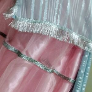 Pink And Grey Net  Lehanga Choli