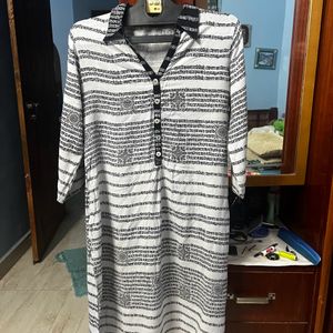 Srishti White And Black Kurti Size M