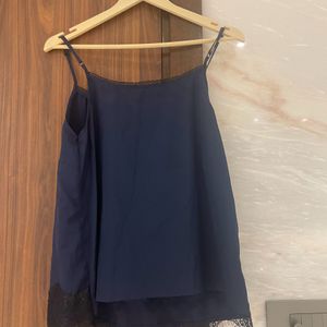 Jennyfer Navy Blue Cami Top In L