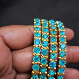 Blue stone bangles 2.8