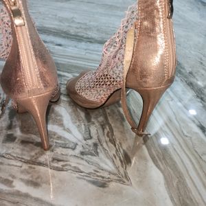 Peach Net High Heels