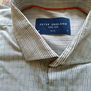 Peter England Grey Formal Office Wear Shirt