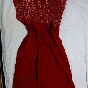 Sleeveless Maroon Dress (XL)