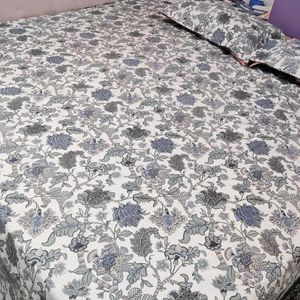 Beautiful Flowers Print 🌹 Double Bed Bedsheet