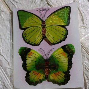 Cute Butterfly Sticker 🦋 And Peacock 🦚1set =4pic