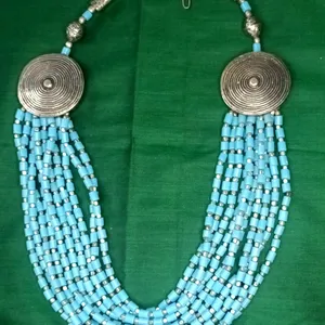 Blue And Silver Multilayer Bohomian Necklace