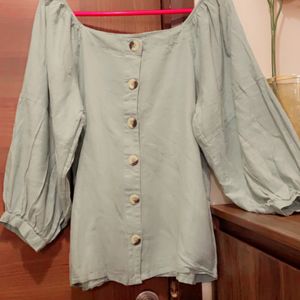 Light Pista Color Smart Top Linen Cotton