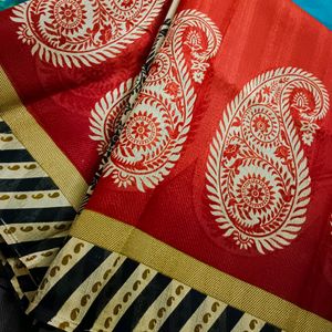 Maroon Raw Silk Saree