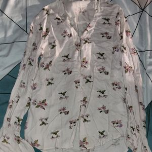 Off White Flowery Pretty Shirt