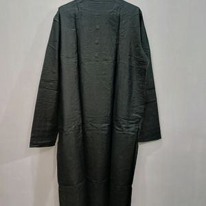 Kurta Chudidar Set (Black With Pattern)