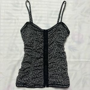 cheetah cami mesh top