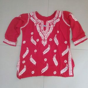 Rayon Chickenkari  Short Kurti