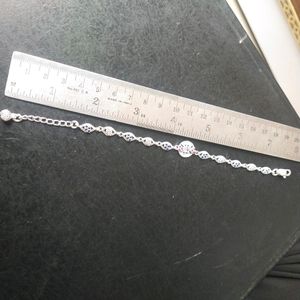 Pure Silver Beautiful CZ Stone Hand Bracelet