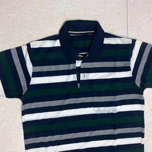 Men Striped Polo T-shirt