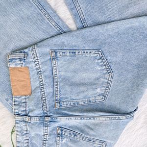 H&M Wide Leg Ripped Jeans