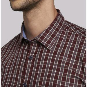 Parx Maroon Checks Shirt (Men)