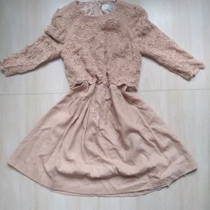 Peach Colored Lace Top Dress