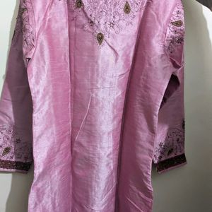 Pink Ethnic Kurta For Men