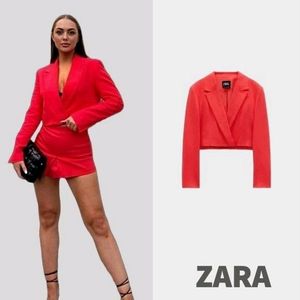 Women Short Red Blazer