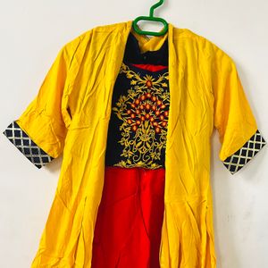 Women Embroidered Viscose Rayon Ethnic Dress💛