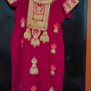 Rose Party Wear Plazo Suit With Dupatta 46 Bust