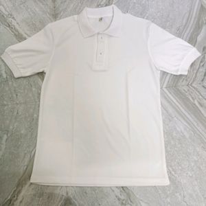 Men's White Polo T-shirt.