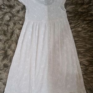 White Thread Embrodied Princess Dress