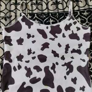 Cow Print Crop Top