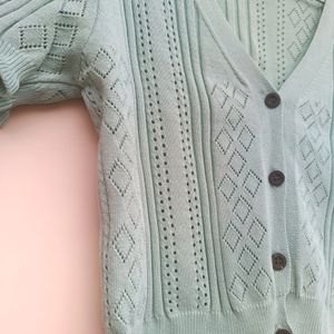 Pastel green cardigan top (UNUSED)