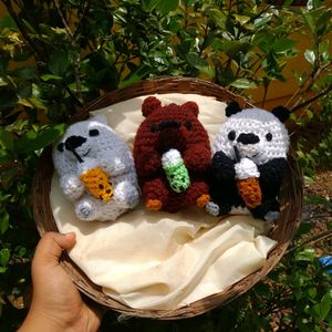 Handmade crochet bears combo for Tanvi Shah