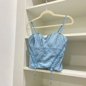 Dior Blue Denim Lace Corset