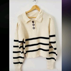 Collar Strip Sweater( Light Weight )