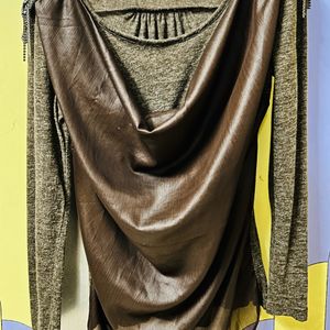 Designer Embellished Chocolate Brown Party Top