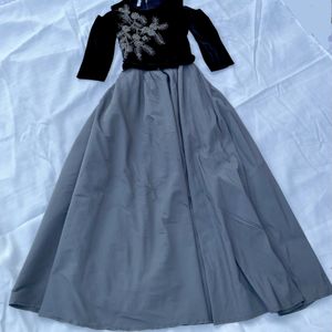 CropTop & Flared Skirt Set (Western Dress)