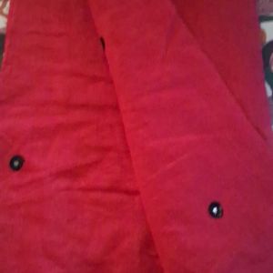 One Time Used Mirror Design Red Saree