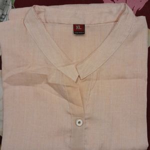 Light Peach Cotton Kurta