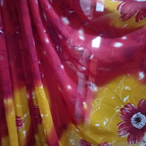 Printed Yellow Colour Sarees