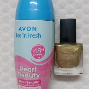 Avon Combo Whitening Roll On Deo & True Nail Paint