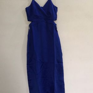 Navy Blue Satin Dress