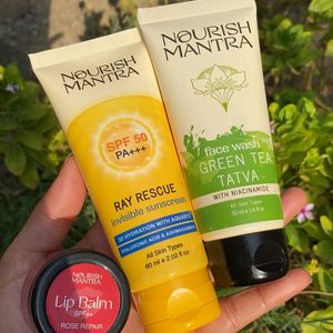 sunscreen And Facewash With Lipbalm Free